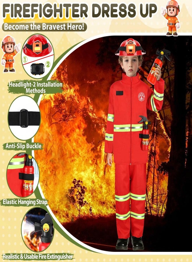 IVENRXIU Toddler Dress Up Clothes, Kids Role Play Costumes 4 In 1 Set-Police Doctor Fireman Engineer for Kids Boys and Girls 3-8, Career Dress Up Pretend Play Toys, Birthday Halloween Christmas Gifts - Image 2